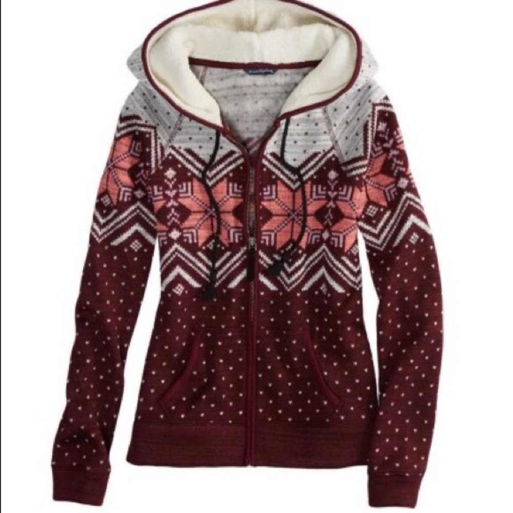 American Eagle Faux Fur Lined Hooded Jacket, Sz. M